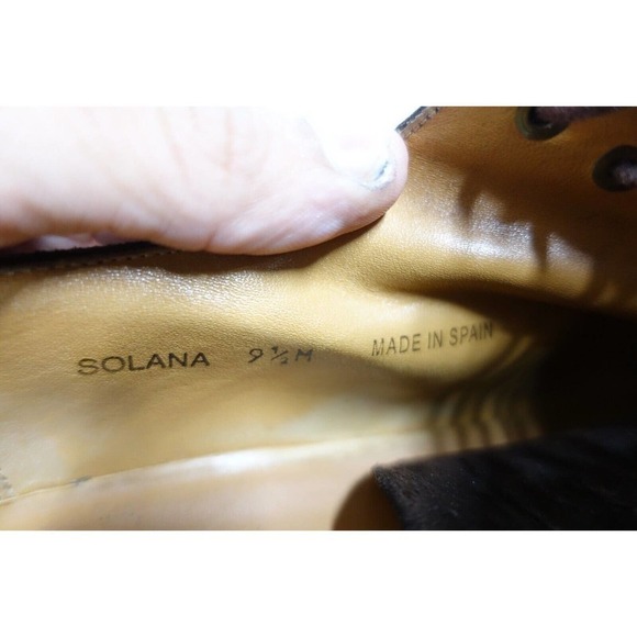 MEZLAN Men Dress Shoes Solana Suede Cap-Toe Brown 9.5 M Brogued Spain Vibram main image 6